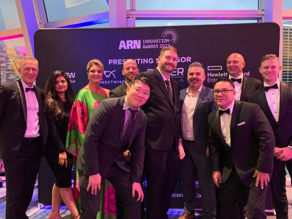 Interactive pty team winner of arn award 2023 posing for the group photo